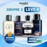 4 Perfumes Masculinos TESTER (100ml) - Sauvage | Creed | Giorgi Armani | Bleu de Chanel | (5 Anos Armazém do Perfume)