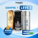 3 Perfumes Masculinos TESTER (100ml) - 1 Million | 212 MEN | 212 Black (5 Anos Armazém do Perfume)