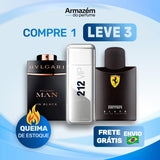 3 Perfumes Masculinos TESTER (100ml) - 212 VIP | Ferrari Black | Bvlgari In Black (5 Anos Armazém do Perfume)