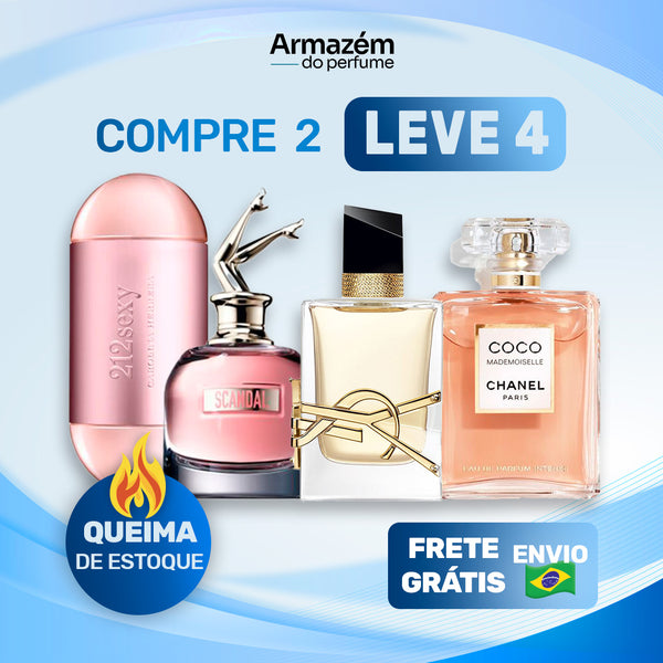 4 Perfumes Femininos TESTER (100ml) - Mademoiselle | Scandal | 212 VIP Sexy | YSL LIBRE (5 Anos Armazém do Perfume)