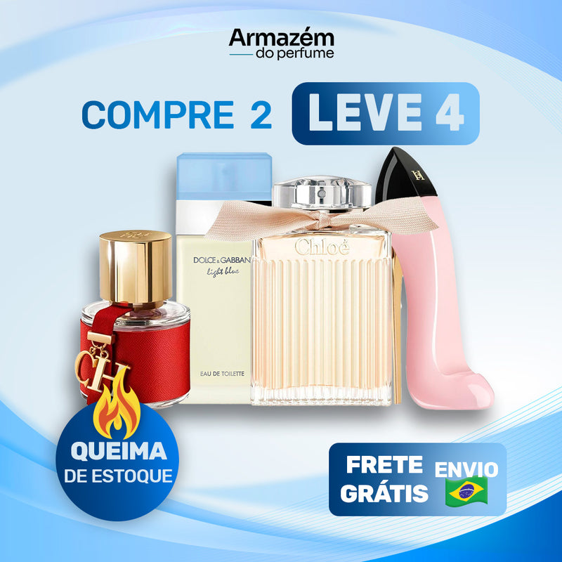 4 Perfumes Femininos TESTER (100ml) - Good Girl Blush | Chlóe | Light Blue | Carolina Herrera CH (5 Anos Armazém do Perfume)