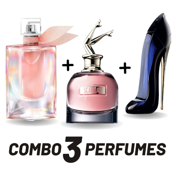 Combo de 3 Perfumes Femininos: La Vie est Belle, Good Girl e Scandal (100ml)