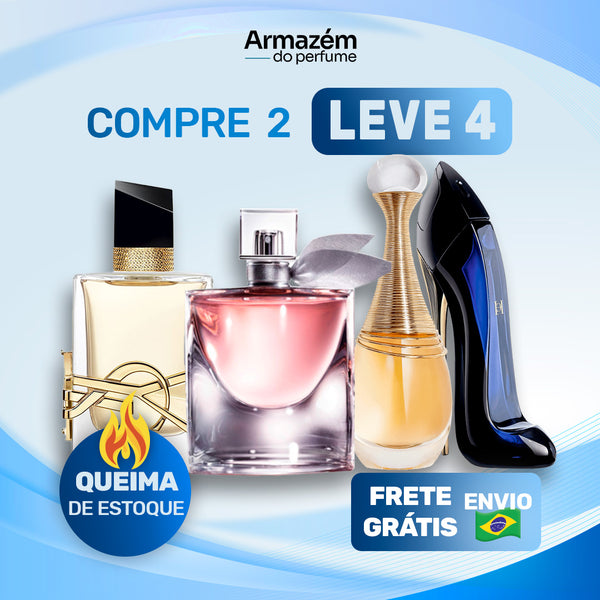 4 Perfumes Femininos (100ml) - Libre | Jadore | La vie est belle | Good Girl (5 Anos Armazém do Perfume)