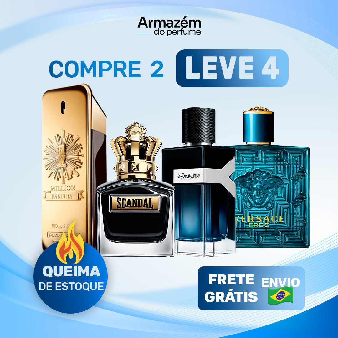 4 Perfumes Masculinos TESTER (100ml) - 1 Million | Y Yves Saint Laurent | Scandal | Eros Versace (5 Anos Armazém do Perfume)