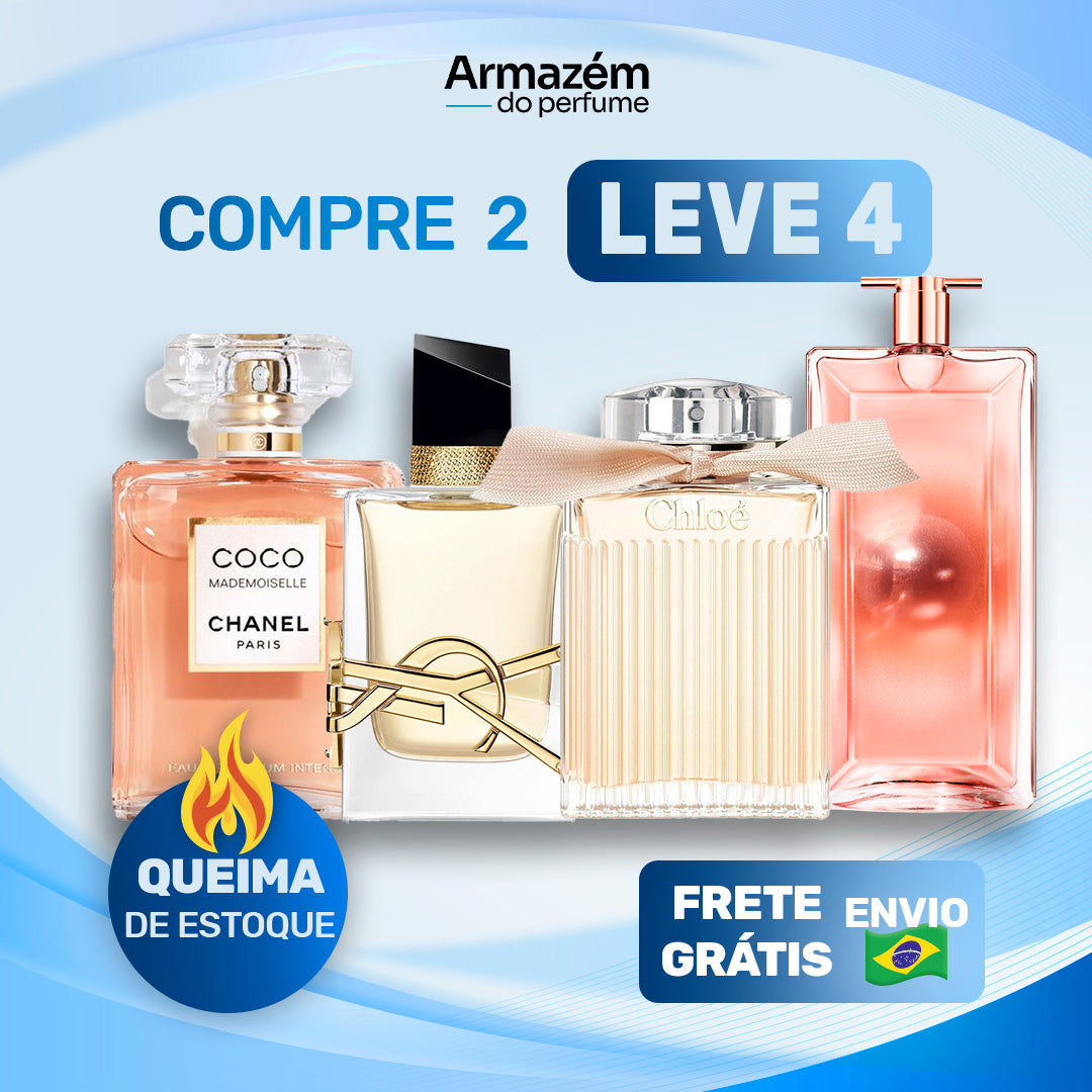 4 Perfumes Femininos TESTER (100ml) -  Coco Mademoiselle | Libre Yves Saint Laurent | Chloé Signature | Lâncome Idôle (5 Anos Armazém do Perfume)