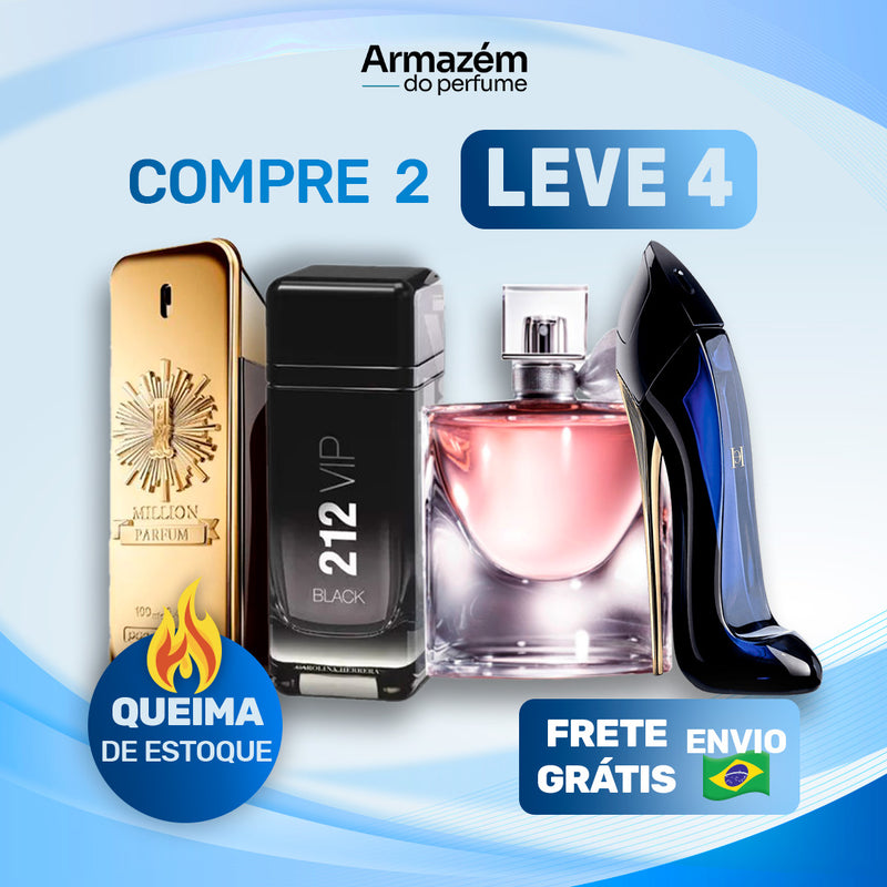 4 Perfumes TESTER (100ml) - 1 Million | Good Girl | La Vie est Belle | 212 VIP Black (5 Anos Armazém do Perfume)