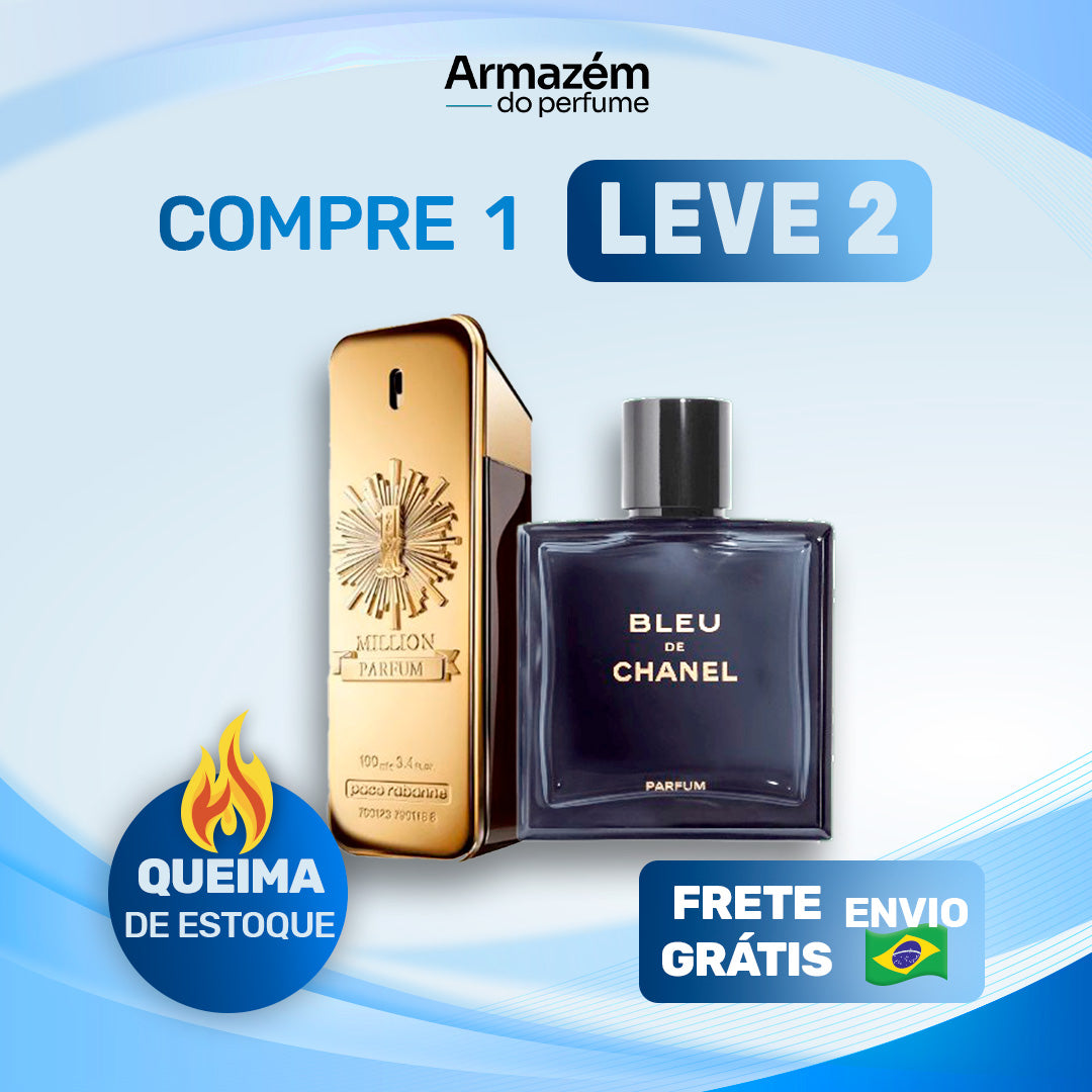 2 Perfumes Masculinos TESTER (100ml) - 1 Million | Bleu de Chanel | (5 Anos Armazém do Perfume)