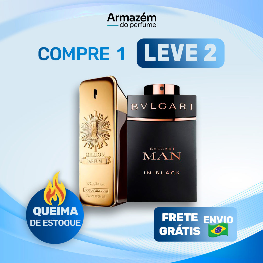 2 Perfumes Masculinos TESTER (100ml) - 1 Million | Bvlgari MAN in Black | (5 Anos Armazém do Perfume)