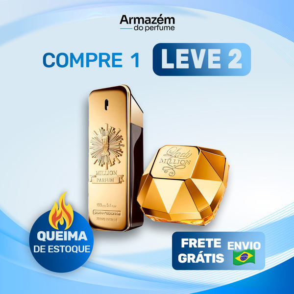 2 Perfumes Femininos (100ml) - 1 Million | Lady Million | (5 Anos Armazém do Perfume)