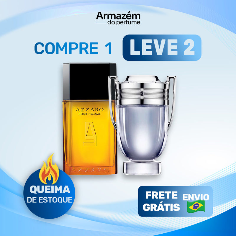 2 Perfumes Masculinos TESTER (100ml) - Invictus | Azzaro | (5 Anos Armazém do Perfume)