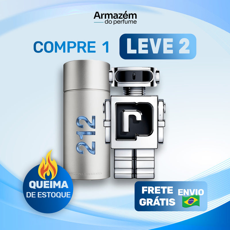 2 Perfumes Masculinos TESTER (100ml) - 212 MEN | Phantom | (5 Anos Armazém do Perfume)