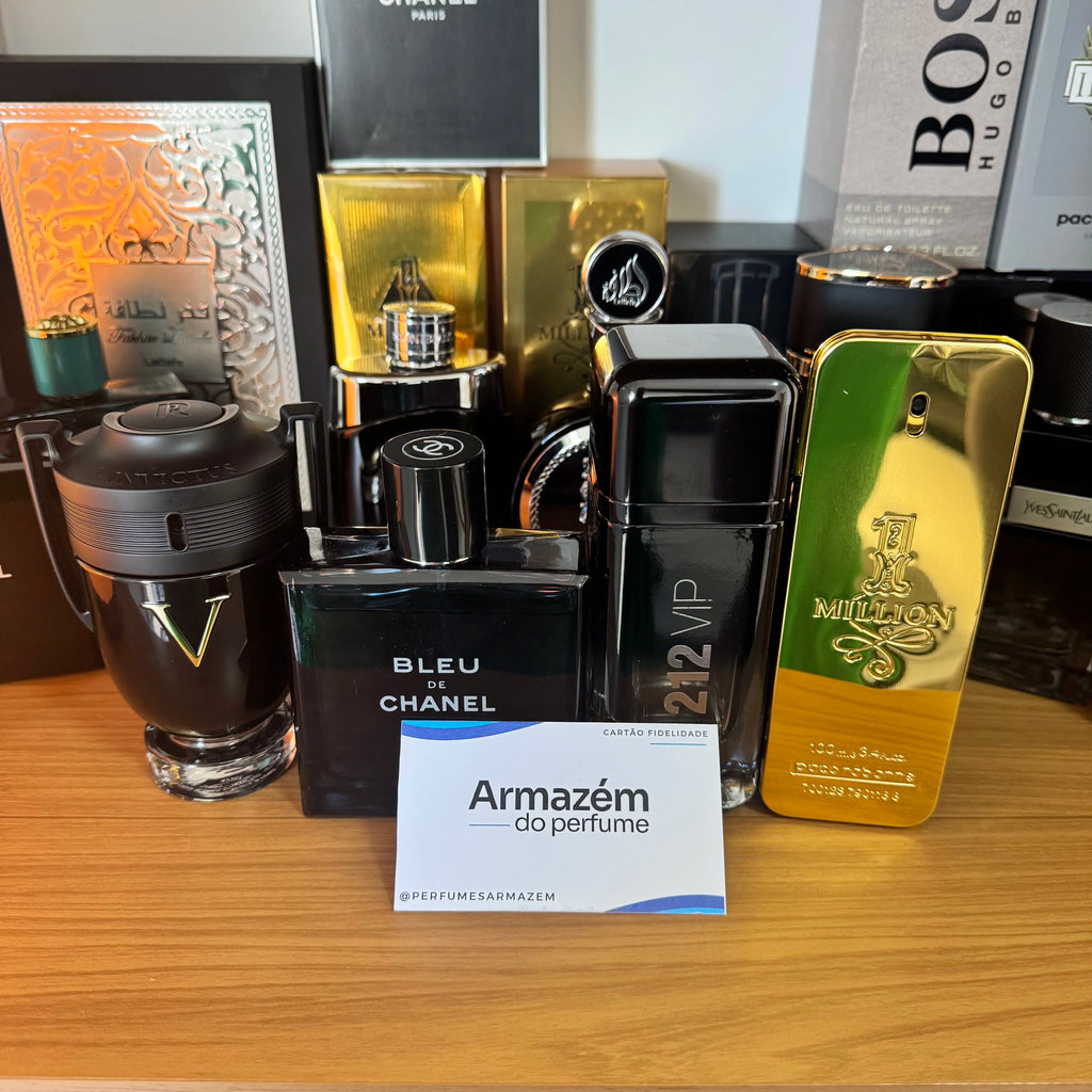 Combo 4 Perfumes Masculinos Importados (100ml) - 1 Million | 212 | Invictus | BLEU (5 Anos Armazém do Perfume)