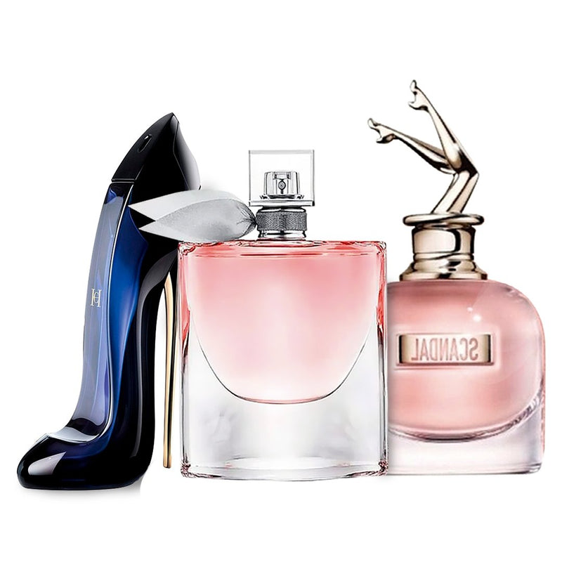 Combo de 3 Perfumes Femininos: La Vie est Belle, Good Girl e Scandal (100ml)