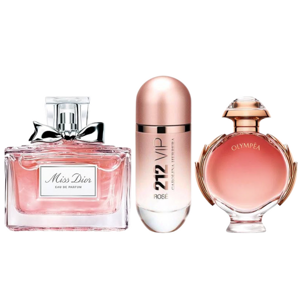 Combo 3 Perfumes Femininos- Olympéa, Miss Dior e 212 Sexy 100 ml